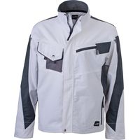 James & Nicholson Arbeitsjacke JN821 Gr. M weiß/grau