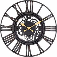 Reloj de Pared Vintage Troquelado Negro/Dorado Ø38 cm Thinia Home