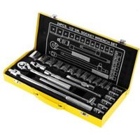Deli Tools Steckschlüssel Set 24-Teilig Knarrenkasten Nusssätze Raschenkasten Nüsse