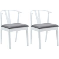 vidaXL Chaise de salle à manger 2 pcs Blanc et Gris