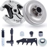 Kit Pignon - 325 7 Dents - Pour Tronçonneuse - Avec Embrayage Griffe Pompe À Huile Et Roulement - Compatible Husqvarna 445 445II 450 450II - 1 Pièce