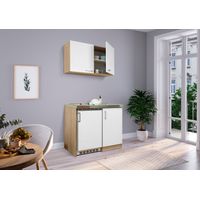 Cuisine Mini-cuisine Single Kitchenette Chêne Blanc Levin 100 cm Respekta