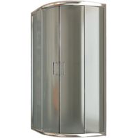 Idralite – Paroi de douche demi-circulaire coulissante 90x90 cm – Verre trempé opaque 6 mm – Hauteur 185 cm – Installation facile sur receveurs céramiques