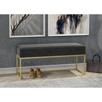 AX LIVING Sitz Bank Acciarolli 120cm – Schwarz, goldenes Metallgestell