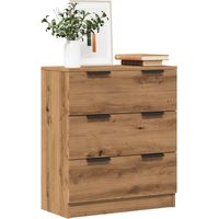 Vidaxl – Buffet en bois d'ingénierie chêne artisan 60x30x70 cm – Grand espace de rangement – Surface résistante à l'humidité et à la déformation