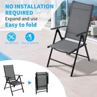 YLGJ&TIDY Gartenstühle 2er Set – Klappbare Hochlehner Mit Armlehnen, Wetterfest, Bis 150 Kg, Grau – Perfekt Für Balkon, Terrasse & Camping, Keine Montage Nötig