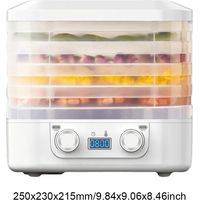Déshydrateur de fruits et légumes avec 5 plateaux réglables, pour fruits, viandes