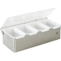 Louis Tellier - Contenitore per spezie e condimenti a 4 scomparti, in acciaio inox, pratico espositore e dispenser per spezie, ingredienti e condimenti a portata di mano, qualità professionale