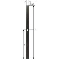 Flache Stange Eco 2000 mm TORBEL Kataphorese schwarz für Espagnolette - 0610204