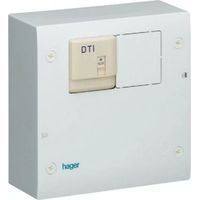 Hager TN401 - Semi-equipped TEL / TV communication box 1 Row, 13 Modules