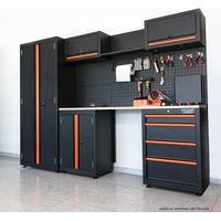 Fischer Darex – Mobilier de rangement pour garage et atelier – Dimensions 259x183x46 cm – Charge maximale 300 kg – Système de verrouillage sécurisé