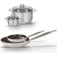 Lot 2 Poêles 24/32cm & 2 Faitouts 12/20cm Elo Bistro Line