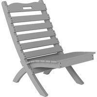 Silla de Jardín con Listones Respaldo Inclinado y Protección Multicapa para Exterior 76x48x78 cm Gris