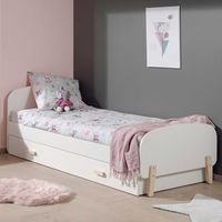 Lit enfant Kiddy 90x200 avec tiroir de lit - blanc