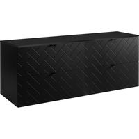 Mobile da bagno, Nero Opaco, 160 x 57 x 46 cm, Maniglie Nere