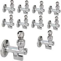 Rubinetto di arresto valvola sottolavabo ottone cromato a leva con filtro snodato 1/2-3/8-10 mm (quantita) pezzi 10 - confezione 1