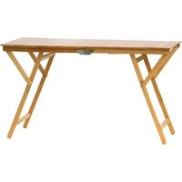 Mesa plegable de madera natural 70x140x72 cm