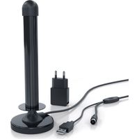 Aplic DVB-T2 HD Antenne aktiv - Digitale HDTV Stabantenne Zimmerantenne Verstärkerantenne - 4 m Kabel USB und Koaxialstecker inkl. USB Netzteil