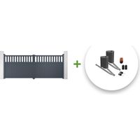 Portón eléctrico abatible 4m SANTIS 400 x 140 cm GRIS + Motor con brazo B500