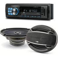 Pack sono voiture Autoradio M-195BT + 2 haut parleurs ovales 6x9" Caliber 180W