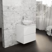 Inda - Mobile bagno 60 cm Bianco lucido con 2 cassetti e lavabo