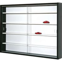 Vetrina collezionismo collecty laminato bianco/nero 80x9,5x60h doppio vetro - Inter Link
