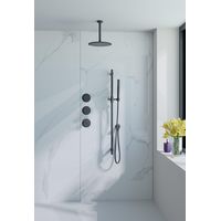 Fortifura Nebbio Ensemble de douche pluie - robinet encastré - élément encastré - barre de douche - flexible de douche lisse - douchette bâton - bras
