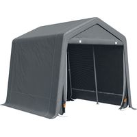 Outsunny – Abri de jardin 280 x 240 x 240 cm – Cadre métal gris foncé – Protection pluie légère et vent – 2 portes zippées pour accès facile