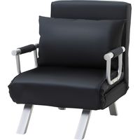 Poltrona letto singolo salvaspazio schienale reclinabile 5 livelli con cuscino nero 65x69x80 cm