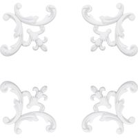 Corner Molding Ornament for Walls, French Style Decorative Accent with Floral Pattern, Butterfly Style, 4 Pieces