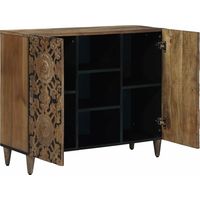 Sideboard/Anrichte/Buffet mit Regal Braun 90 x 33,5 x 75 cm Massivholz Mango LXWW777899