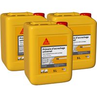 Sika – Lot de 3 primaires d'adhérence 5L – Pour supports difficiles – Sèche rapidement – Application intérieure et extérieure