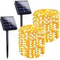 Extralange Solar-Lichterketten für den Außenbereich – 2er-Set (je 22 m / 200 LEDs) – Wasserdichte Solar-Lichterketten aus Kupferdraht mit 8 Modi – Ideal für Gärten, Terrassen, Bäume, Weihnachtsfeiern