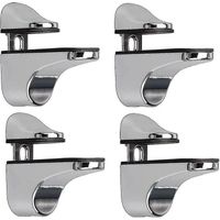 CREA Adjustable Glass Shelf Bracket, 4 Pcs Glass Shelf Bracket, Wall Mounted Glass Clamp, Glass Shelf Bracket, For Glass Shelf