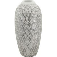 Vaso mauro ferretti bianco 21 x 43 cm resina ondulata moderna