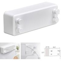 T-Corde à linge rétractable pour intérieur et extérieur, 2 fils à linge de 13.8Feet en acier inoxydable, Pas besoin de percer des trous fixation murale - White