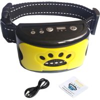 Dog Bark Collar, Rechargeable Dog Bark Collar, Anti Barking Collar for Small Medium Large Dogs, Humane Dog Training Device with 5 Adjustable Sensitivity Levels (Yellow)