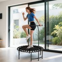 Trampoline de rebond SPORTNOW, poignée réglable à 5 niveaux, trampoline d'entraînement, noir