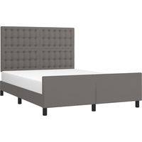 Bettgestell mit Kopfteil Grau 140x200 cm Kunstleder vidaXL