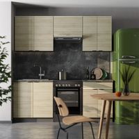 Cucina componibile Fame-Line, Pannello in rovere/antracite, 200 cm , PL Marmo, Vicco