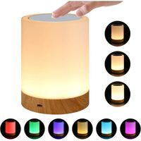 Luz nocturna con cambio de color y ajuste táctil, lámpara de mesa inalámbrica para dormitorio infantil