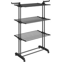 Songmics – Étendoir à linge pliable 4 niveaux – Acier inoxydable et plastique – 63,5 x 128 x 173 cm – Grande capacité 35 kg – Utilisation intérieure et extérieure