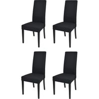 Tommychairs Set 4 sedie Glam in legno di faggio, seduta e schienale imbottiti e rivestiti in tessuto colore nero