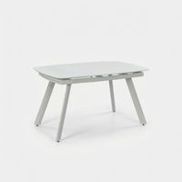 Table à manger extensible en verre trempé design Blanco