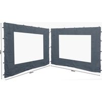 2 Seitenteile 250x190cm zu Gartenpavillon Antik Pavillon Partyzelt 3x3m Seitenwand Grau