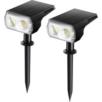 Lampe solaire Solar Garden Lights Outdoor Spotlights, RGB Color Changing Solar Powered Landscape Spot Lights, IP65 Waterproof, Auto On/Off Outdoor Solar Lights for Pathway Tree Wall Yard, 2 Pack