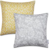 Paco Home 2er Set Kissenbezug 45x45 Dekokissen Kissenhülle Streifen Indoor Outdoor Deko Gold, 2pcs-Set