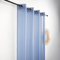 Voilage - Effet naturel avec fils en relief Bleu 145x240 cm