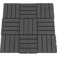 Caillebotis Dalles Terrasse Lot 9 Emboîtables Composite Plastique Imitation Bois Noir