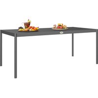 Table à manger de jardin acier. table de jardin 8 personnes plateau à lattes rectangulaire 186 x 90 x 74 cm gris foncé